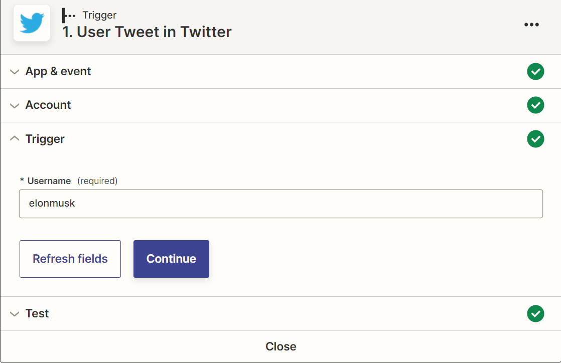 Twitter trigger