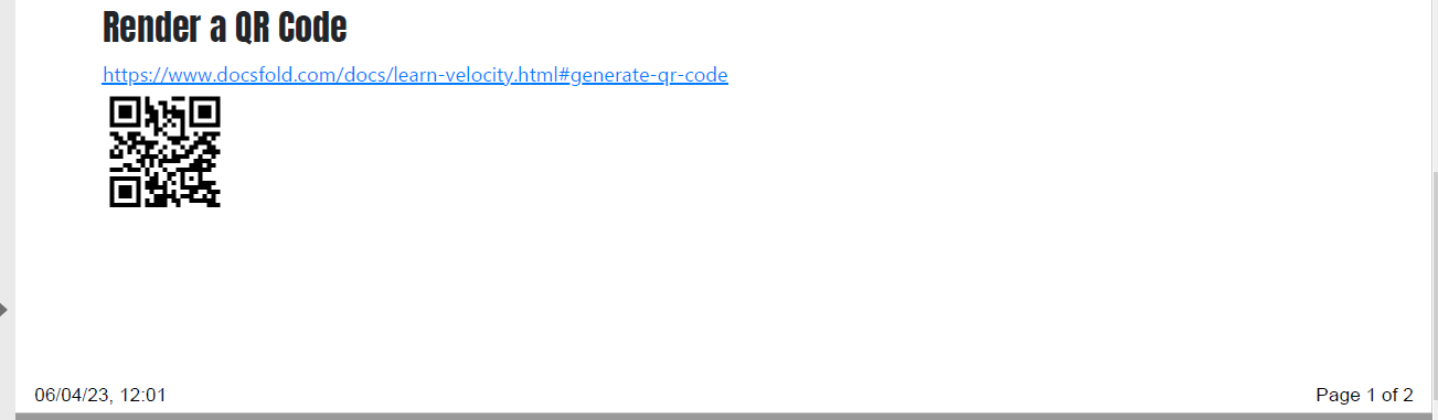 Dynamic PDF footer